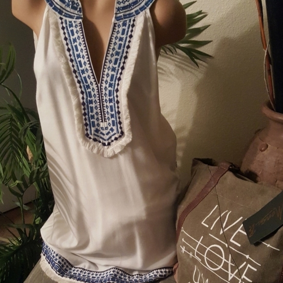 MUD PIE NEW WHITE, BLUE SMALL DRESS LAST ONE - Picture 12 of 12